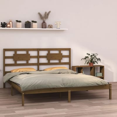 vidaXL - Bedframe - massief - hout - honingbruin - 200x200 - cm