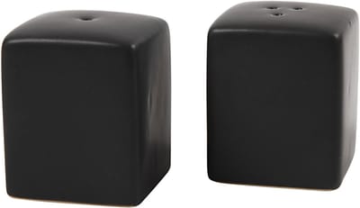 Zout & Peper set, H: 6 cm, afm 5x5 cm, matt, zwart, 6 set/ 1 doos