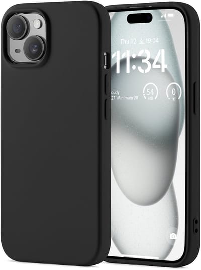 YPCd Backcover Geschikt voor Apple iPhone 15 – Shockproof TPU Hoesje met Verhoogde Randen voor Scherm- en Camerabescherming – Zwart