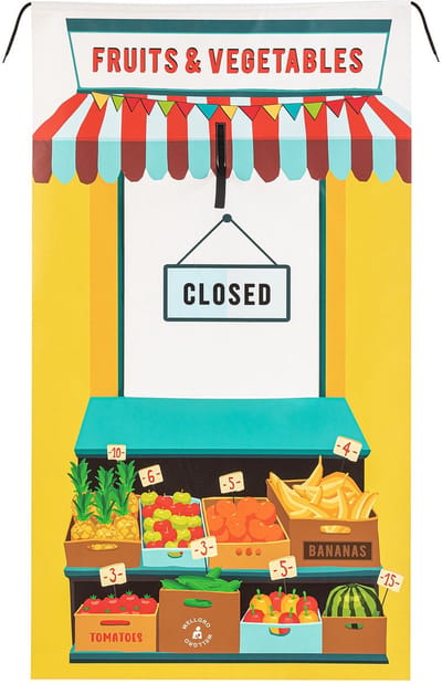 Asir Ophangbare Poppenkast - Poppentheater - Deurspel - Geel - 137x77 cm