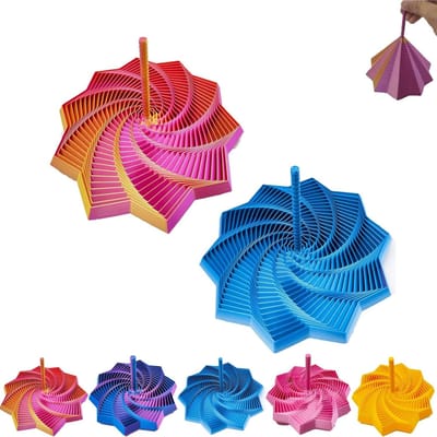 Étoile Sensorielle Expandable Imprimée en 3D pour la Concentration & la Relaxation, Design Coloré en Spirale Tourbillonnante, Jouet de Bureau Anti-Stress