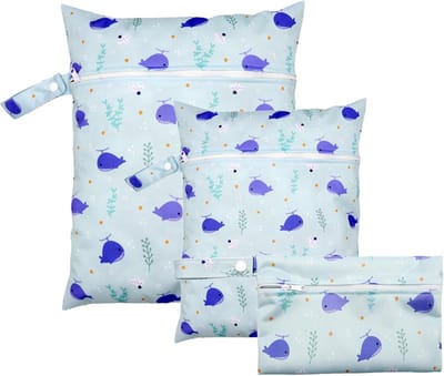 Pack of 3 Waterdichte Zwem en Natte Tas voor Baby en Baby Zwemkleding, Herbruikbare Sport en Zwembenodigdheden, 3 Maten voor Outdoor en Reizen