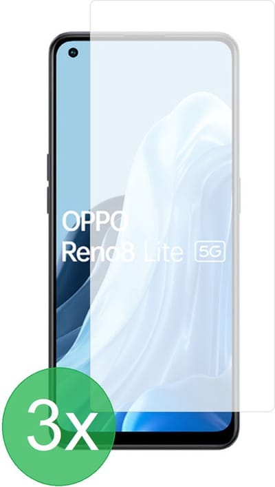 Screenprotector 3x Geschikt voor Oppo Reno8 Lite / Find X5 Lite - screen protector - glas - bescherm - beschermglas - ZT Accessoires