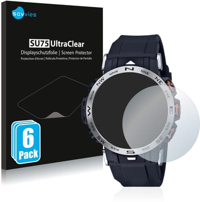 Savvies - Screenprotector voor Casio Pro Trek PRW-30-1AER - Folie Beschermfolie transparant 6 Stuks
