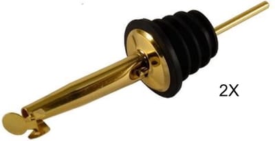 Scoby - Schenkdop Set - Doseertuiten Voor Flessen - Pour Spouts - Geschikt voor Olijfolieflessen - 2 Stuks - Goudkleurig
