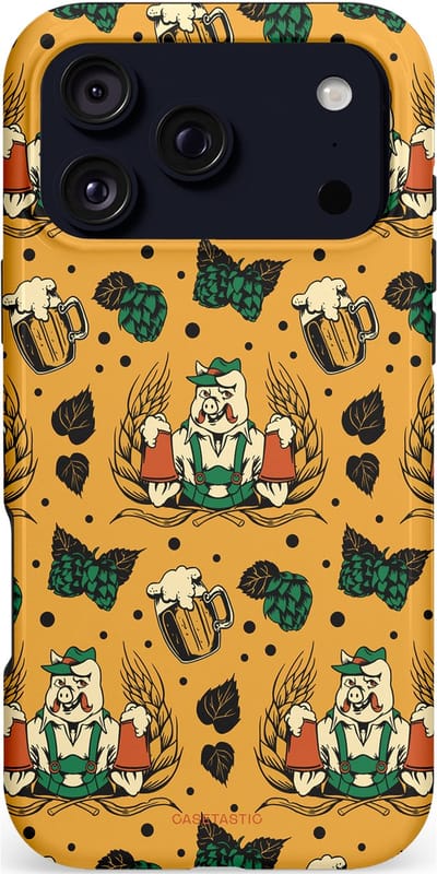 Casetastic hoesje geschikt voor Apple iPhone 17 Pro Max - MagSafe - Dubbellaagse bescherming - Oktoberpret - Fashion Case - Goud Taupe Donkergroen Donkergrijs