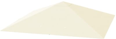 MEUNIQ Pavillondak vervangingsdoek 3x3 m 298 x 298 cm met 8 afwateringsgaten, 600D Oxford polyester, klittenbandbevestiging, voor partytent of tuinpaviljoen, crème