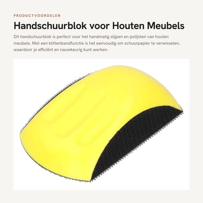 Dailygoods- Handschuurblok Ergonomisch - Handmatig Schuren - Klittenband - Schuurpapier 127mm/152mm - Lichtgewicht - Fijn Polijsten - Schuurpad