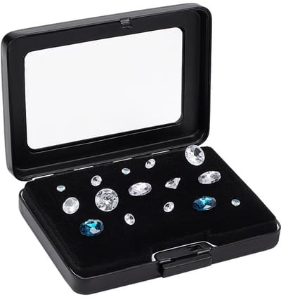 IMstore - Opslagdoos - Sieraden Organizer - Klein formaat - Zwart - Bewaarbox voor edelstenen - Perfect voor juwelen en verzamelobjecten - 6 stuks