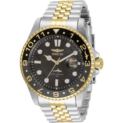 Invicta Pro Diver 35131 Heren Horloge - Waterdicht - Analoog - Quartz Uurwerk - Roestvrij Staal met zwarte Wijzerplaat - 43mm