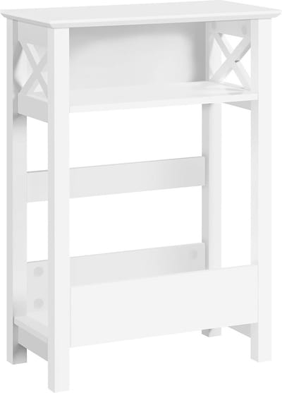 Bijzettafel Met Methode - 3 Niveaus, Open Opbergvak En Tijdschriftenplank, Compact Voor Kleine Ruimtes