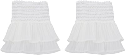 1 Paar Faux Mouwen met Kanten Manchet voor Victoriaans Kostuum, Verstelbare Sokkenmanchetten en Detachable Kraag voor Bruidsjurken van Chiffon