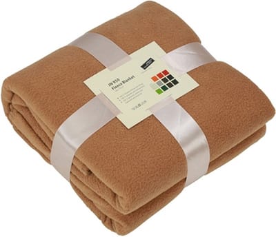 James & Nicholson Fleece bankdeken/plaid - 1x - camel bruin - 130 x 170 cm - 240 grams - pluisvrij - wasbaar