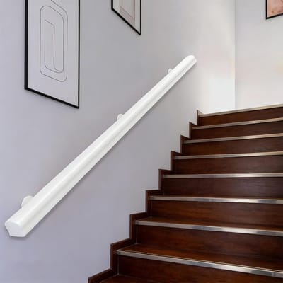 Houten Trapleuning - Muursteun Handgreep - Veilige Trap - Natuurlijk Grenenhout - 240 cm - A