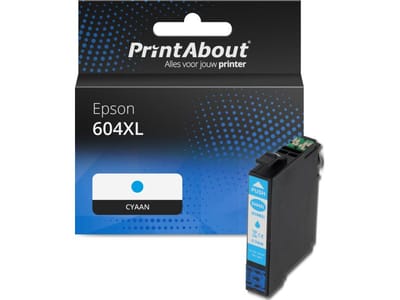 PrintAbout huismerk Inktcartridge 604XL (C13T10H24010) Cyaan Hoge capaciteit Geschikt voor Epson
