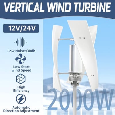 2000W Verticale Windturbine – Energieopwekking voor Huishouden en Off-Grid Toepassingen