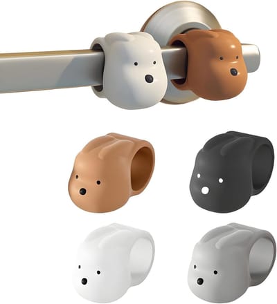 SnelShoppen - 4 Stuks Geluidsdempende Deurknop Bescherming Silicone Deurstopper Konijnvorm Geschikt voor Kinderkamer Keuken (Kleur 1)