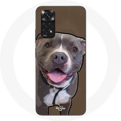 Redmi Note 11 Pro 5G hoesje Pitbull Dog Wit Grijs