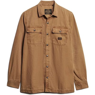 Superdry - Canvas Workwear overshirt van biologisch katoen - Heren - Lange mouwen shirts