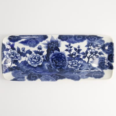 Tokyo Design Studio - Japonism Lion Bord - Blauw - 28,5 x 14 x 2,5 cm