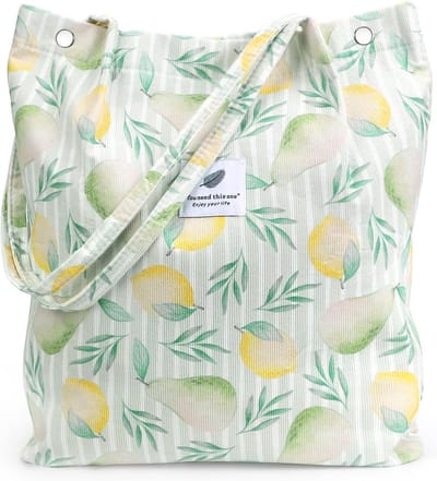 Grote Corduroy Draagtas Dames - Shopper met Handvaten en Binnenzakken