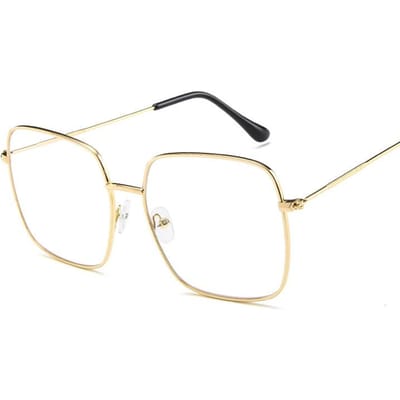 Vintage Oversized Zonnebril Voor Dames Stijlvol Vierkant Legering Frame Zonnebril Vrouwen Vintage Zonnebril Oculos Feminino 1 pcs beige