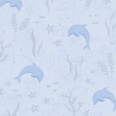 Kinderbehang Profhome 771321-GU vliesbehang glad in maritiem stijl mat blauw lichtblauw grijs 5,33 m2