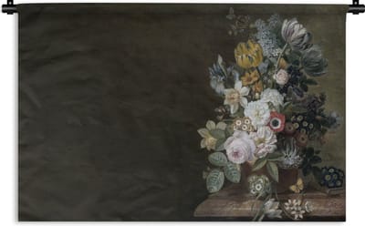 Wandkleed - Wanddoek - Bloemen - Eelke Jelles Eelkema - Oude meesters - 180x120 cm - Wandtapijt