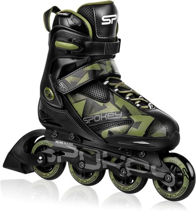 Inline Skates - Skeelers - Recreatief Skaten - Verstelbare Maat - 80mm Wielen - Zwart Groen
