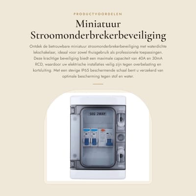 Dailygoods - Miniatuur Stroomonderbrekerbeveiliging - Waterdichte Lekschakelaar - IP65 Beschermende Schaal - 40A 30mA - Veiligheid - Geschikt voor...
