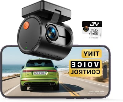 Compacte Dashcam Auto - Mini Camera - Veilig Rijden - Stem- en Appbediening - 2K QHD 1296P - Zwart