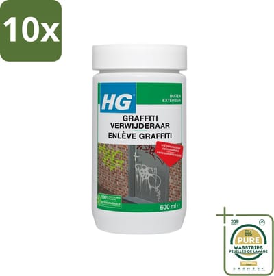 10 x HG - Graffitiverwijderaar - Voor Harde & Zachte Oppervlakken - 600 ml - Grootverpakking - Graaffitiverwijderaar - Verf Verwijderen - Graffiti Verwijderen - Reinigingsmiddel - Oppervlak Reinigen