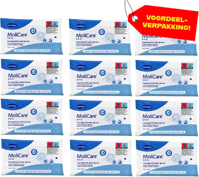 Molicare Skin Washandjes - 12x8 stuks voordeelverpakking