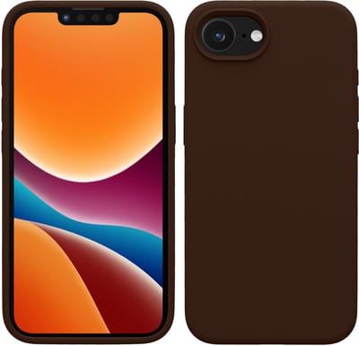 kwmobile telefoonhoesje geschikt voor Apple iPhone 17e / iPhone 16e - Hoesje met siliconen coating - Smartphone case in chocoladebruin