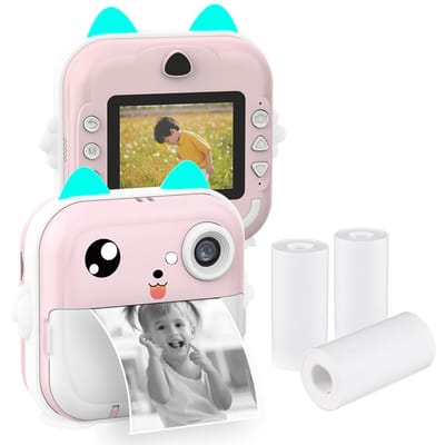 Draagbare kinderen Instant thermische print kindercamera 2,4 inch scherm digitale camera foto selfie HD P-1