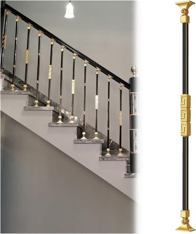 Balustrade Paal - Trapleuning Ondersteuning - Trappen Renoveren - Verstelbare Beugel - 95cm Hoog - Stijl B