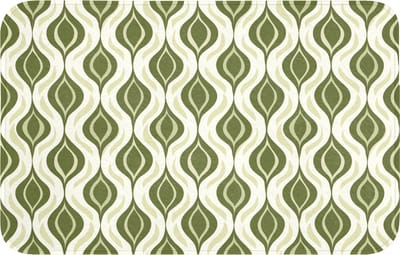 Badmat 80x50 cm - Antislip - Patroon - Retro - Groen - Badmatten voor badkamer - Badkamermat - Douchemat - Badkamer mat