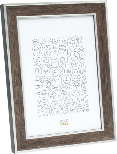 Deknudt Frames fotolijst S40JE3 - bruin met zilverbies - 20x25 cm