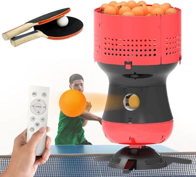Pingpongbal Machine - Tafeltennis Trainer - Wedstrijd Oefenen - 36 Spin Variaties - 90 Ballen Capaciteit - Zwart