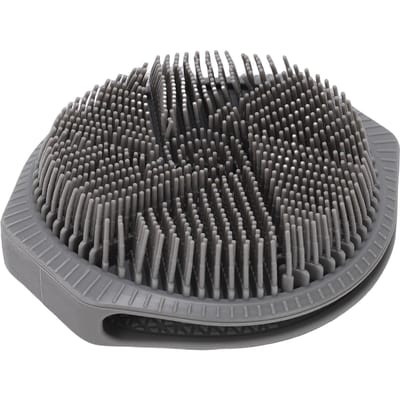 Brosse de Bain en Silicone Double Face Gant de Gommage Corporel en Silicone Brosse Exfoliante pour Douche Nettoyage black