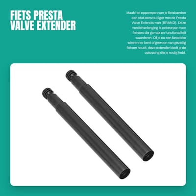 Dailygoods- Ventielverlenging 60 mm - Presta Ventielverlenging - Aluminiumlegering - 2 Stuks - Duurzaam - Compatibel met verschillende fietsen - Ventieladapter