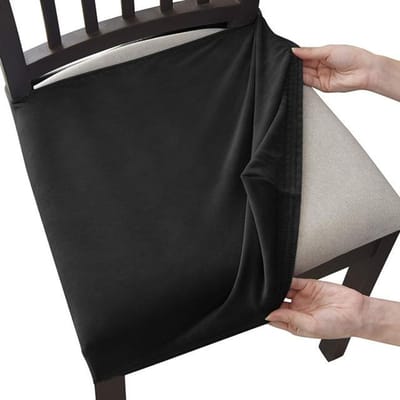Fluwelen stoelhoes zonder rugleuning, anti-stof stretch stoelhoezen voor eetkamer, keuken, kantoor, gestoffeerde stoelhoezen 1 piece