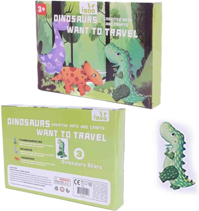PIA Soft Toys - 3D Dinosaurus DIY kit groen - T-Rex - 23 x 16 x 3 cm