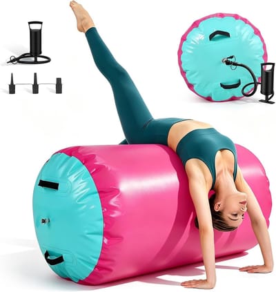 Opblaasbare luchtrol van 60 cm met luchtpomp voor turnen, gymnastic training en acrobatiek
