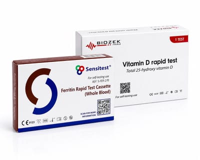 Vitamine D & IJzer Zelftest - Ferritine Test - Vitamine D thuistest - IJzertekort - Vitamine D