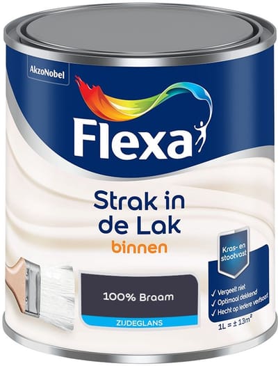Flexa - Strak In De Lak Binnenlak Zijdeglans - 100% Braam - Mengverf - 1 L