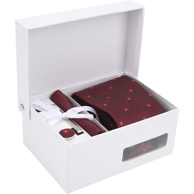 Heren Stropdas Exquise Zachte Heren Zakelijk Formeel Kleding Dress Shirt Stropdas Decoratie Geschenkdoos SetK08 K08 white