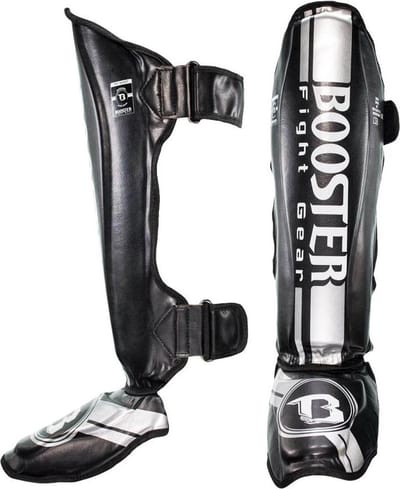 Booster Fight Gear - Scheenbeschermer - V3 - Zilver - Maat S