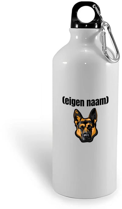 Hacebo® - hondenkop met eigen naam waterfles - Honden - honden liefhebbers - iemand die houdt van honden - verjaardag - cadeau - kado - water fles - 400ML