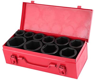 Slagmoerdoppen Set 10 stuks - 3/4 inch Dopsleutelset voor Professioneel Gebruik - 22-50 mm - Chroom-Molybdeen Staal